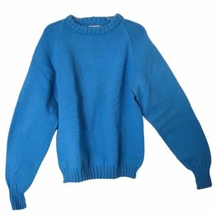 Grandpa Chic Handmade Cerulean Blue Sweater - Size Medium